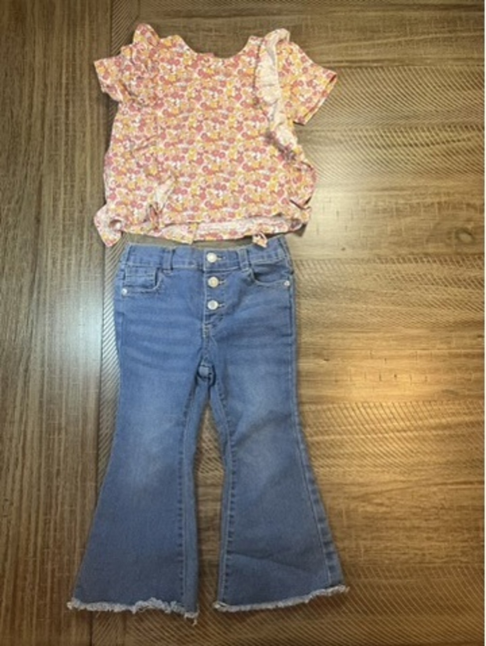Jessica Simpson baby girl 24m matching flare jean outfit set